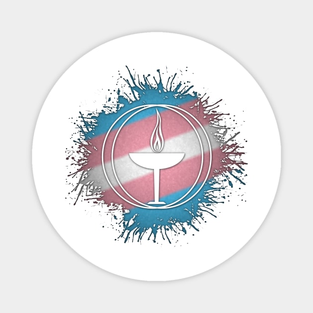 Paint Splatter Transgender Pride Unitarian Universalism Symbol Magnet by LiveLoudGraphics